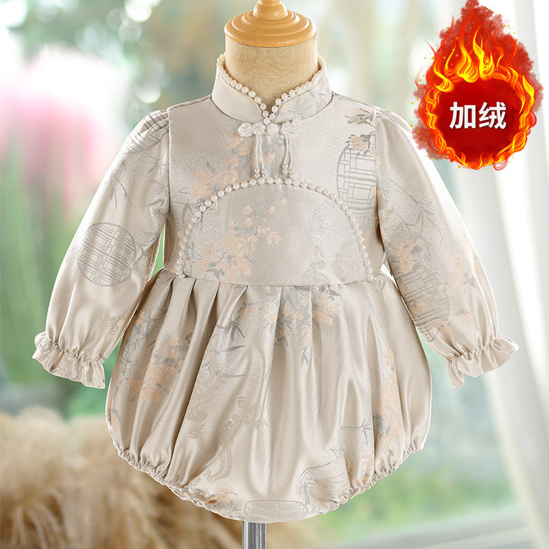 女宝宝周岁包屁礼服唐装旗袍冠衣