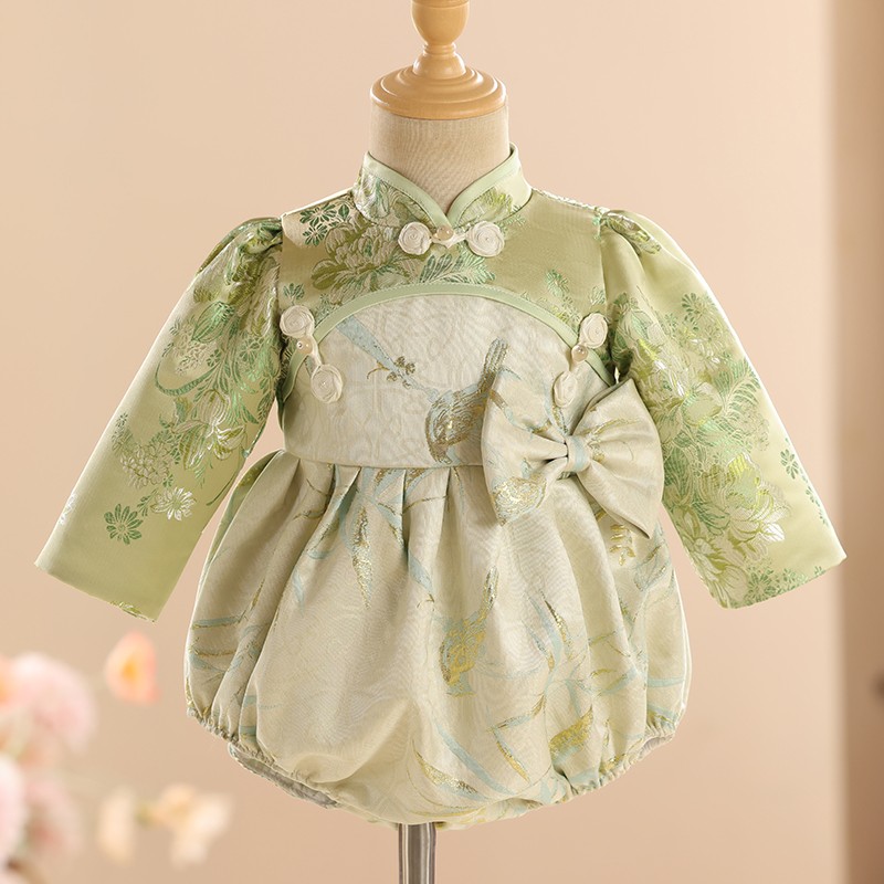 宝宝包屁礼服女宝宝棉中国风