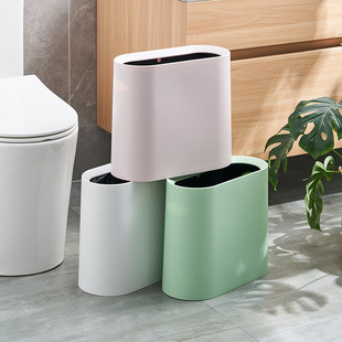 高 厕所垃圾桶奶油风卫生间窄夹缝大容量厕所厕纸篓专用家用25新款