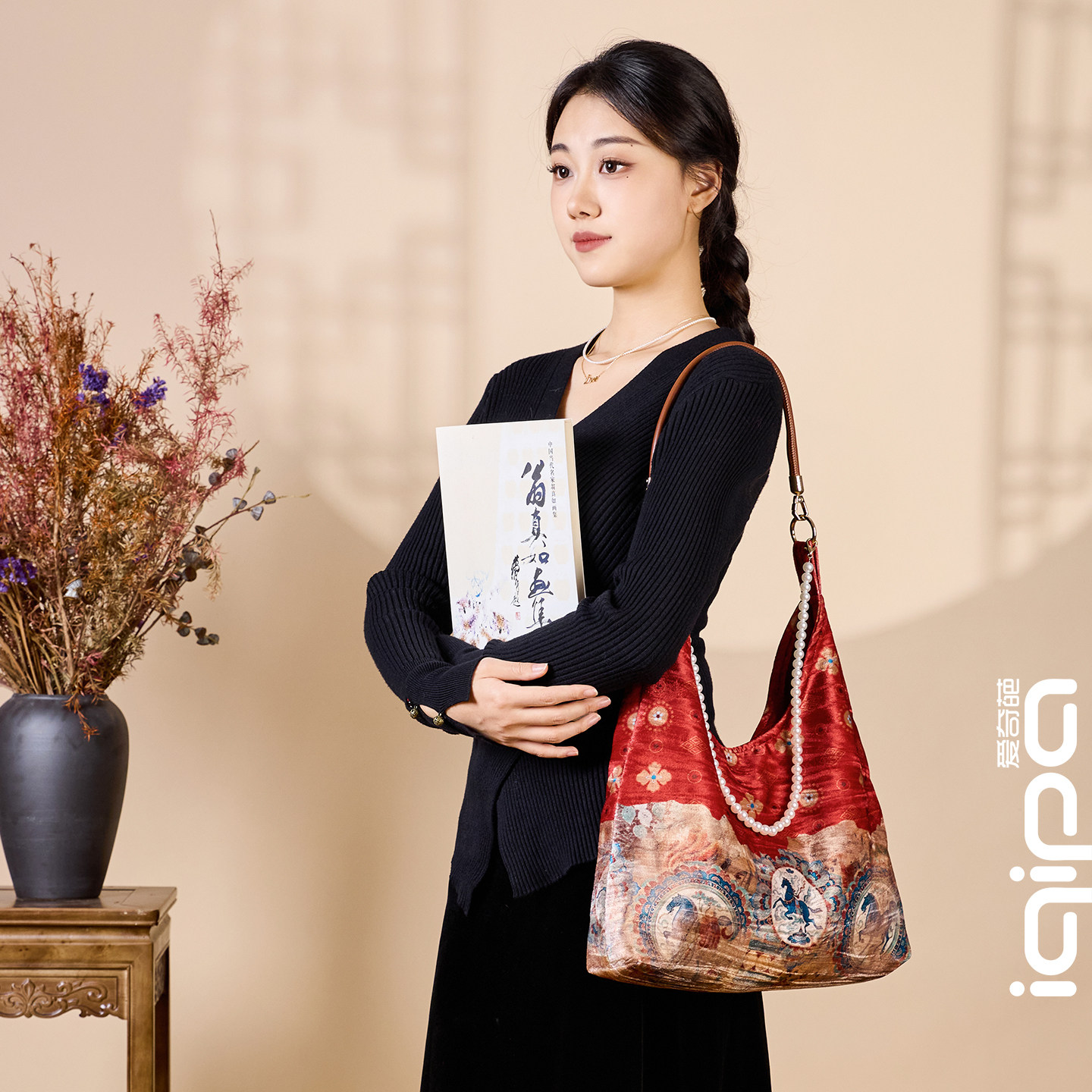 爱奇葩原创珍珠链丝绒手提包单肩包敦煌神骏马年文创新中式包包,箱包皮具/热销女包/男包,时尚帆布包,淘宝优惠券,粉丝福利购,淘宝优惠卷