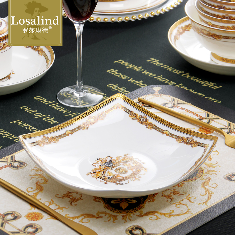 骨瓷8英寸四方翘角深盘