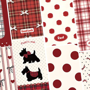 韩系红色痛包背景纸材料素材纸书籍封面背卡纸装饰手帐￥￥