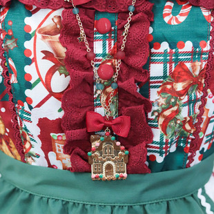 axesfemme圣诞主题甜美可爱蝴蝶结糖果屋lolita项链BL643X04C