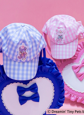 axesfemme日系联名款梦幻娃娃原宿刺绣格纹防晒鸭舌帽TS632X02C