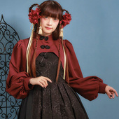 axesfemme 上衣TS414X01S 剪裁中华风盘扣灯笼袖 kawaii半截式 时尚