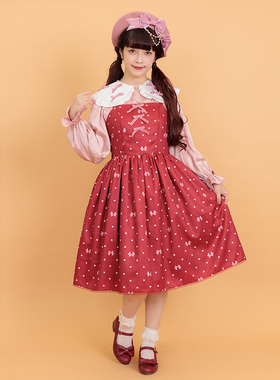 axesfemme Heart Dot 甜美爱心蝴蝶结印花lolita连衣裙 LD341X08S