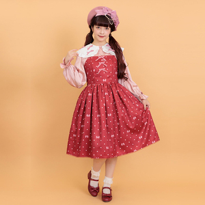axesfemme Heart Dot 甜美爱心蝴蝶结印花lolita连衣裙 LD341X08S