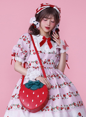 axesfemme日系甜美百搭可爱草莓元素洛丽塔斜挎包包VR613X01C