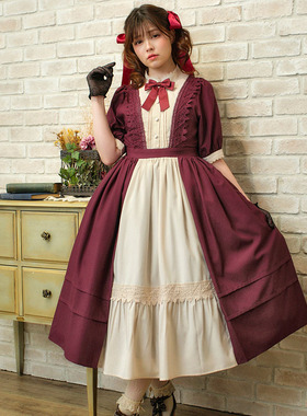 axesfemme kawaii优雅玩偶lolita拼接复古甜美女连衣裙LD351X10S