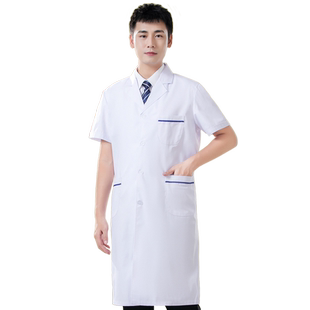 白大褂男短袖夏季薄款医生服口腔牙科医师服护士服定制药店工作服