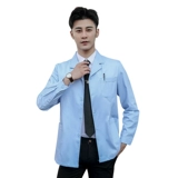 Синий белый халат, лонгслив, демисезонная униформа врача, униформа медсестры