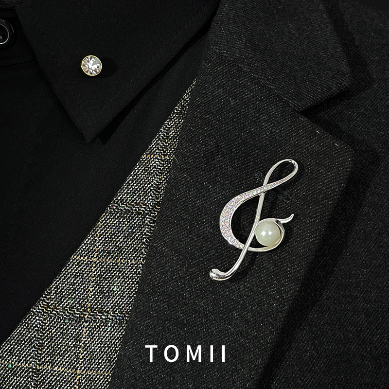 音符胸针铜小众设计日韩男女