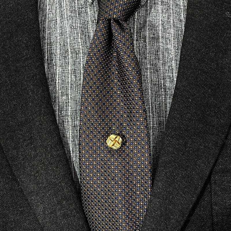 新款领带夹男士高档镀金正装简约结婚商务西装条纹领夹链条别针扣