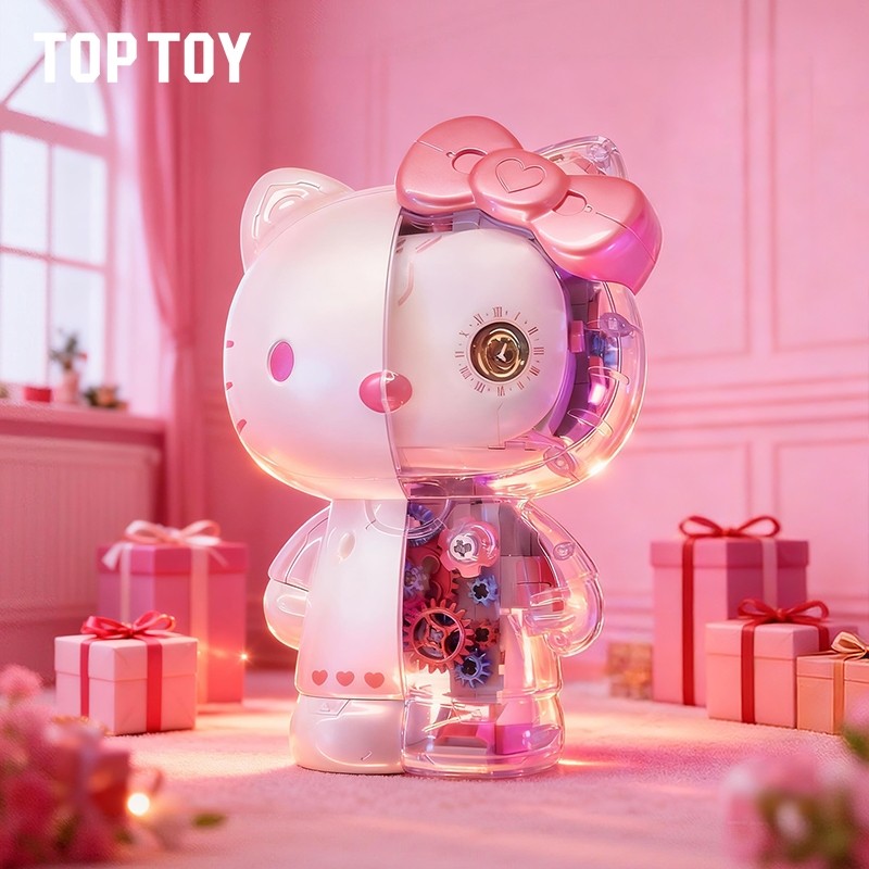 TOPTOY三丽鸥hellokitty幻彩琉璃大体拼装积木摆件大尺寸玩具礼物