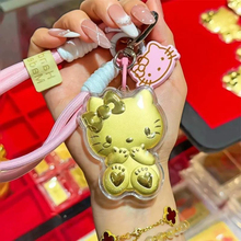 凯蒂猫hellokitty猫手机挂绳钥匙扣黄金Kt猫包包挂饰汽车挂件