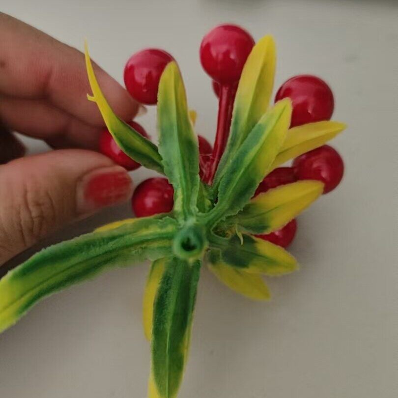发财果幸运果客厅浆果仿真花红果子冬青相思豆红色假花小红果摆件