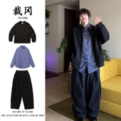 两件装 单件日系华夫格卫衣男学院风纯色简约百搭外套春秋套装