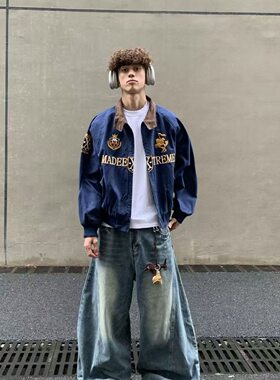 两件套徽章刺绣哈林顿夹克男潮牌街头春秋款美式飞行工装外套