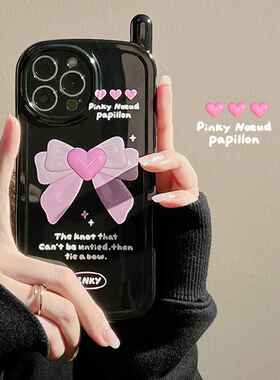甜酷辣妹适用iPhone13pro max手机壳苹果14新款15pro软xs蝴蝶结11