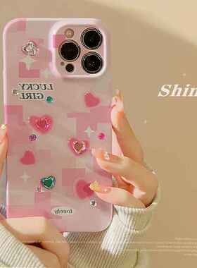 y2k风DIY彩钻苹果15ProMax手机壳iPhone13女11适用12菲林XS代发14