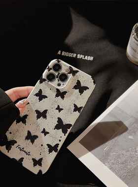 泼墨蝴蝶iphone14手机壳苹果13适用15promax菲林11高级感12冷淡Xs