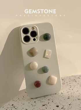 温柔绿宝石iphone14苹果手机壳11立体15pro硅胶套12适用13pro max