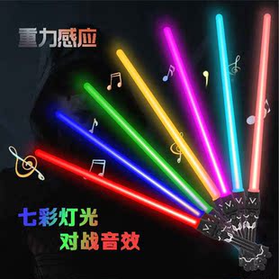 热销 儿童激光剑可伸缩刀剑男孩女孩玩具闪光棒七彩灯光