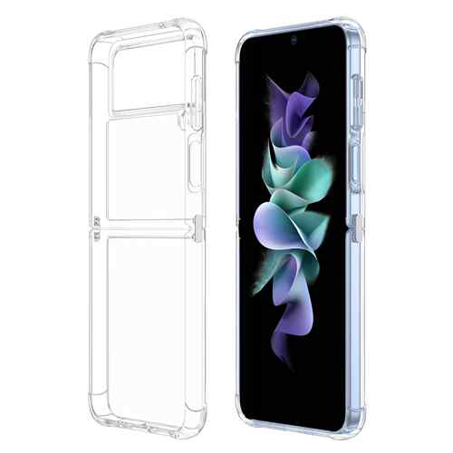 三星zflip5手机壳TPU+PC适用zflip4二合一透明硬壳防摔折叠保护套