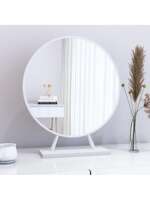 Desktop vanity mirror, wall-mounted dressing table, round mirror, large bedroom, Nordic gold table mirror thumbnail 7