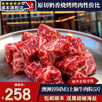 包邮5斤澳洲m3上脑雪花牛肉粒