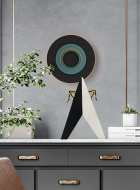 几何体客厅黑白色轻奢风软装饰品