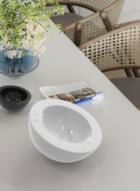 轻奢风黑白大理石收纳托盘装饰品