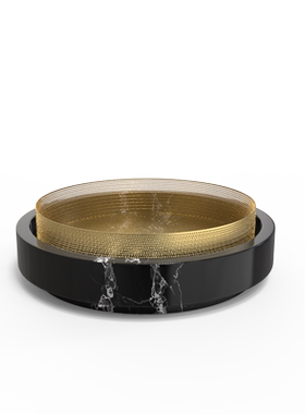 轻奢风金属餐桌样板间大理石托盘