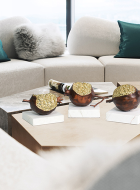 大理石金属会所玄关柜软装饰品