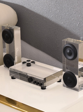 北欧现代简约水晶收音机音响摆件创意软装饰品样板间桌面工艺摆设