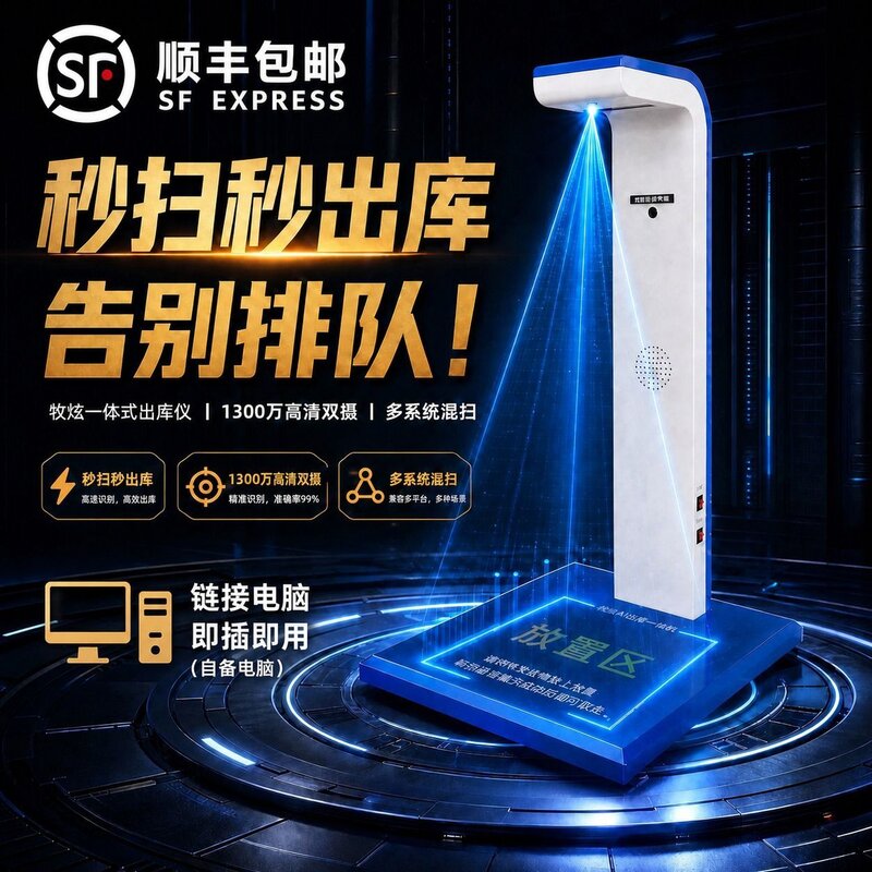 快递驿站出库扫描仪一体机多多兔喜韵达妈妈出库仪扫码签收取件图片