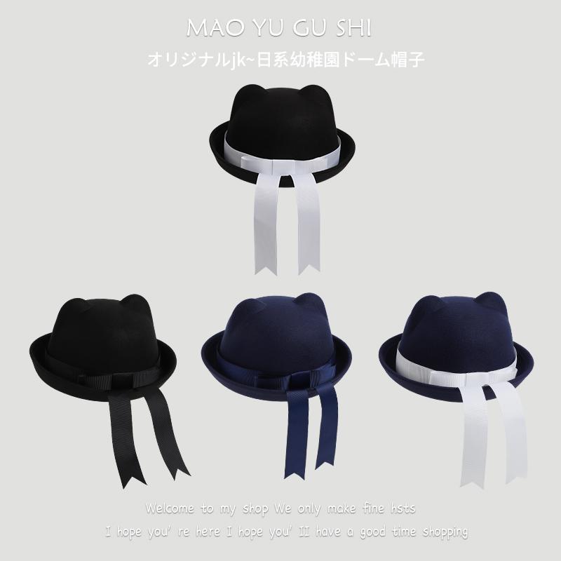 日系JK制服小圆顶蝴蝶结帽