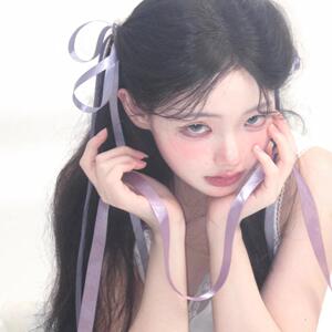 紫色蝴蝶结飘带发夹甜妹芭蕾风