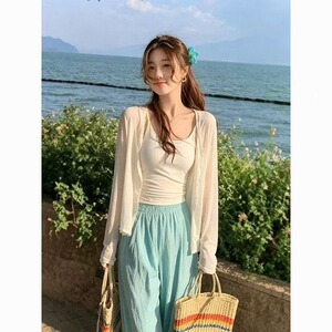 薄款莱赛尔天丝针织防晒开衫女夏配吊带连衣裙子外搭披肩罩衫衬衫