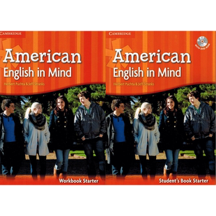 剑桥教材美版American English in mind starter 1234级 学生用书+练习册带光盘 正版现货
