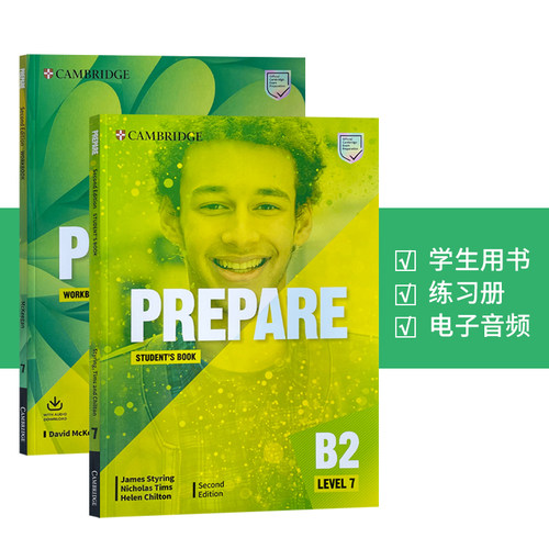 进口原版 新第二版 Prepare 学生书+练习册套装 7级别 剑桥通用认证考试冲刺教材  中考英语 高考英语适用 自学教材