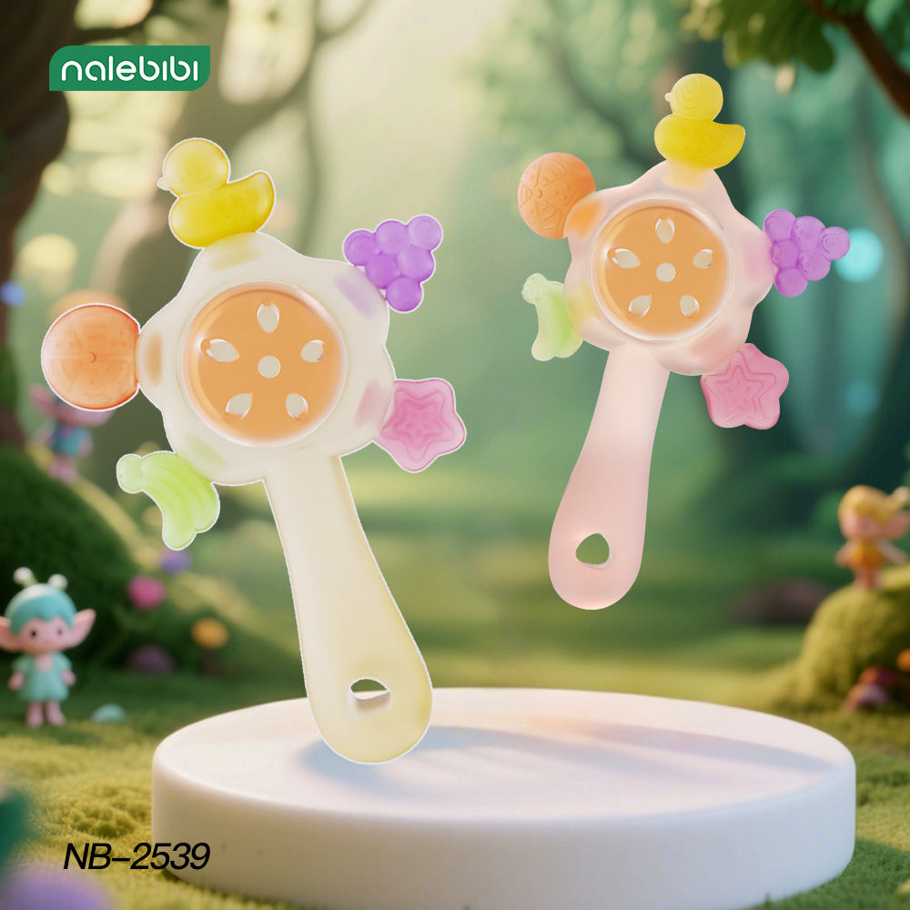 那乐比比星星摇铃牙胶婴儿磨牙棒宝宝防吃手0-36个月口欲期安抚