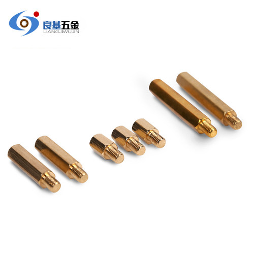 铜柱M4单头六角铜柱 主板铜螺柱螺丝*6x8x10x15x17x30牙长+4+8+10