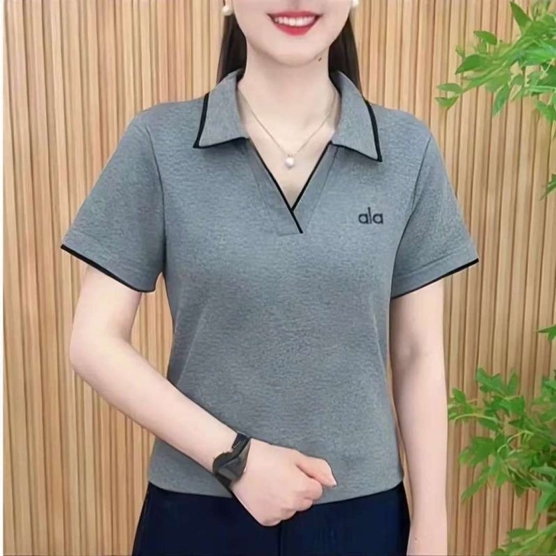 夏季休闲时尚显瘦减龄POLOT恤女