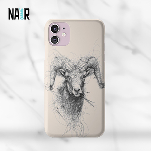 NAIR奈然  蒙古元素羊手机壳原创素描线条羊头原创设计手机套