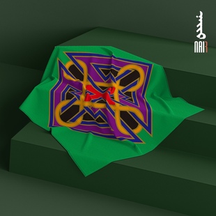 NAIR奈然 蒙古族蒙古元素民族风方丝巾蒙古袍饰品发带头巾装饰