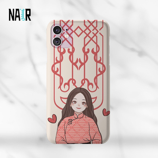 NAIR奈然  蒙古元素手机壳原创蒙古族Mongolia民族风插画蒙古女孩