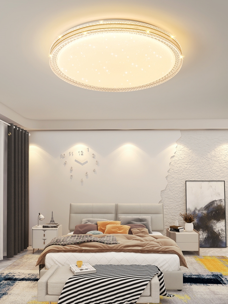 led吸顶灯主卧室灯简约现代客厅灯圆形房间书房阳台过道新款灯具