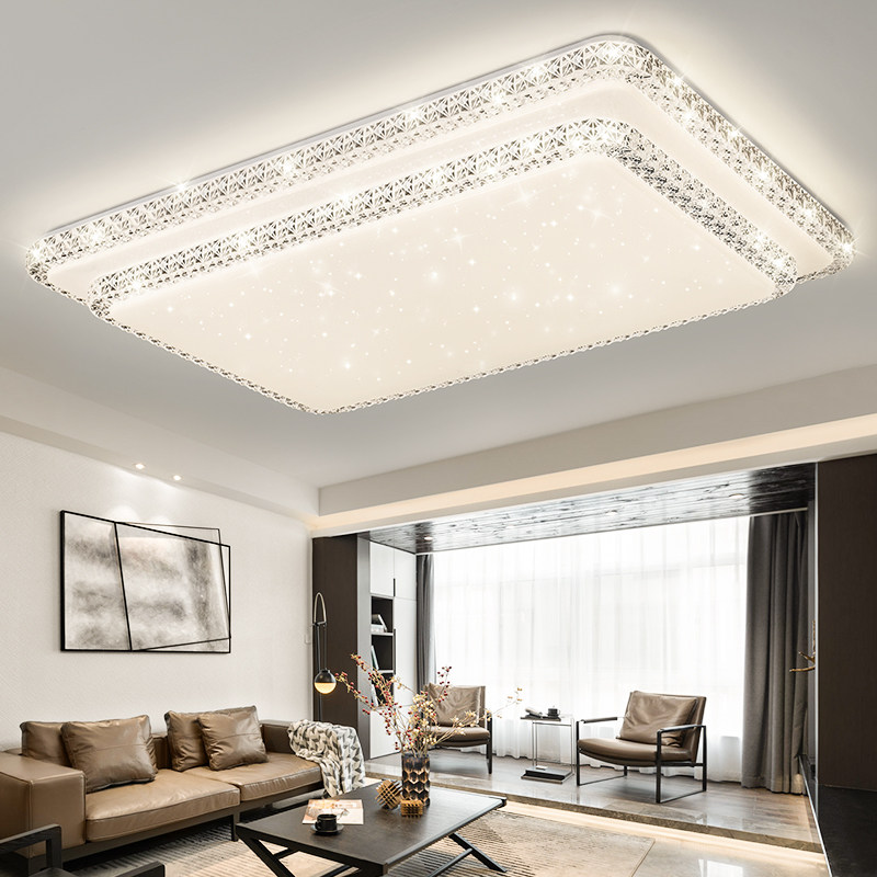 客厅灯2022年新款led吸顶灯水晶灯具现代简约大气轻奢风大厅主灯