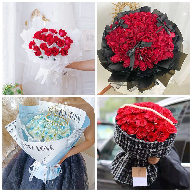 长春市净月潭二道区绿园区女神节碎冰蓝红玫瑰花束同城鲜花店表白
